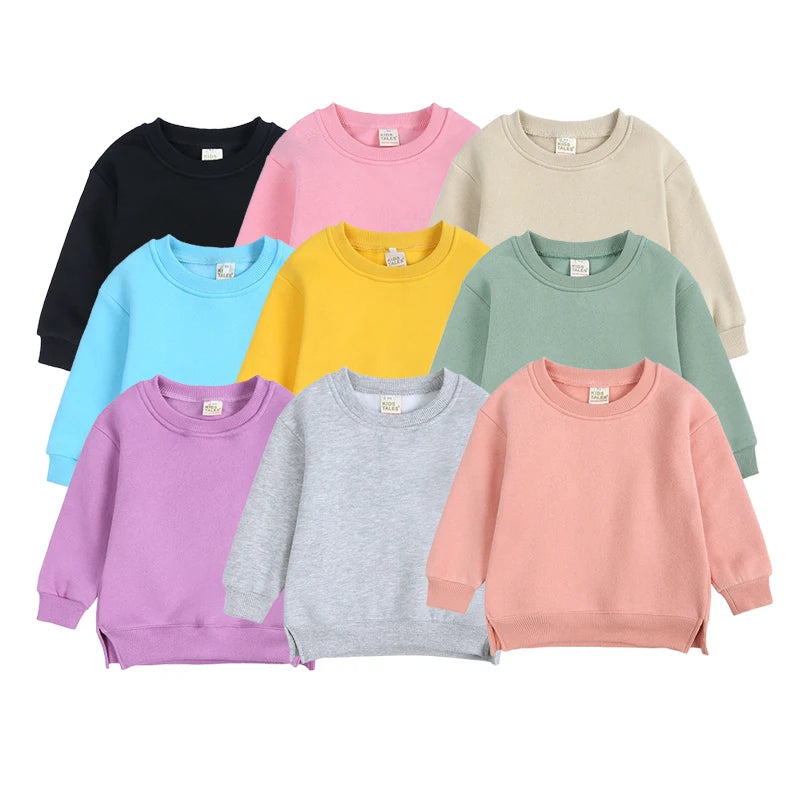 1-7T Kids Hoodies Winter Autumn Thicken Fleece Long Sleeve Sweatshirt Toddler Boy Girl Sweater Coat Children's Pullovers Clothes