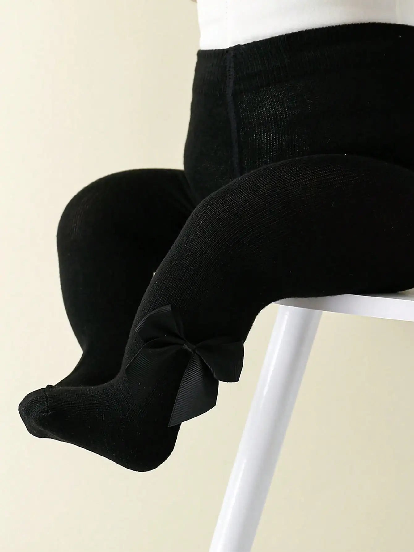 1 Pack of Sweet and Cute Bow-Decorated All-Match Bottoming Pantyhose for Baby Girls and Babies in All Seasons
