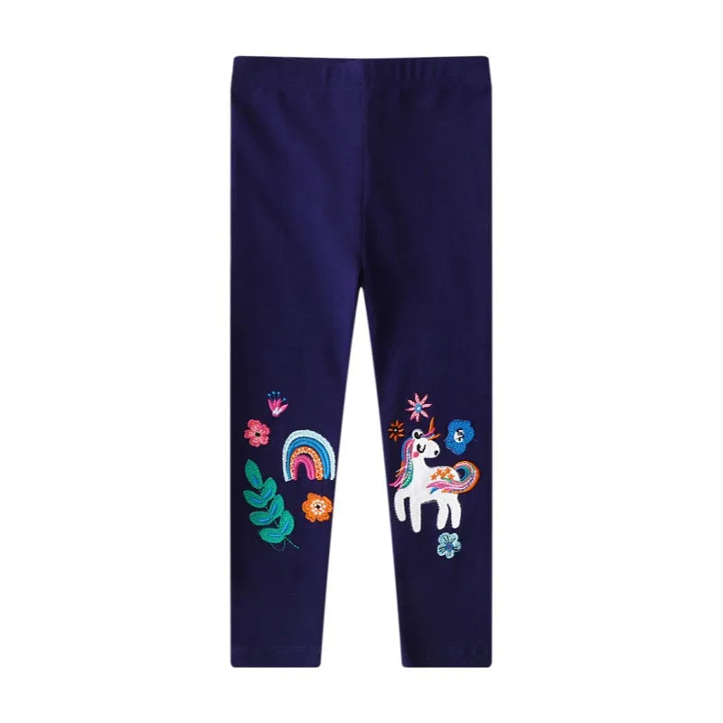 Jumping Meters 2-7T Baby Girls Unicorn Cartoon Pencil Pants Hot Selling Pink Cotton Leggings Pants New Spring Autumn Clothing
