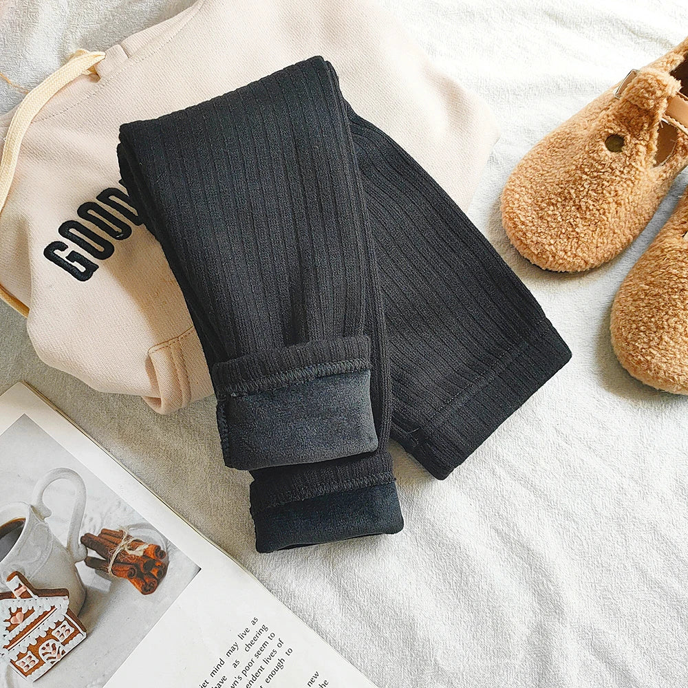 Kids Clothing Thicken Warm Cashmere Pants For Girls Autumn Winter Korean Childrens Plus Velvet Trousers Girls Legging