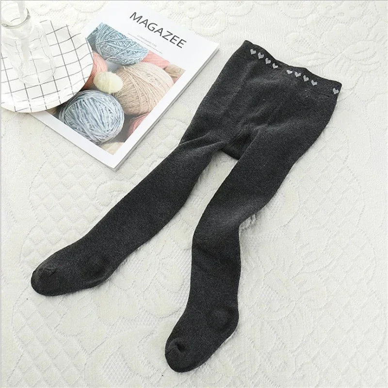 Baby Girl Cotton Tights Winter Terry Thicken Children Pantyhose Heart Print Tights for Girls Toddler Leggings Suitable