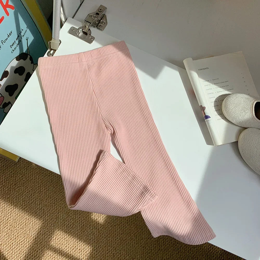 1-11T Autumn Toddler Kid Baby Girls Pants Stripe Elastic Elegant Slim Flare Pant Fashion Children Trousers Infant Girl Clothing