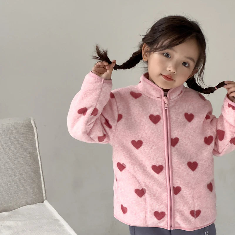 Boys Cartoon Coats Autumn Fashion Children's Clothes 1 to 2 4 6 8 Years Winter Baby Warm Fleece Outerwear Jacket for Girls