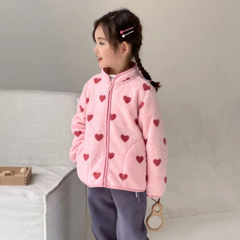 Boys Cartoon Coats Autumn Fashion Children's Clothes 1 to 2 4 6 8 Years Winter Baby Warm Fleece Outerwear Jacket for Girls