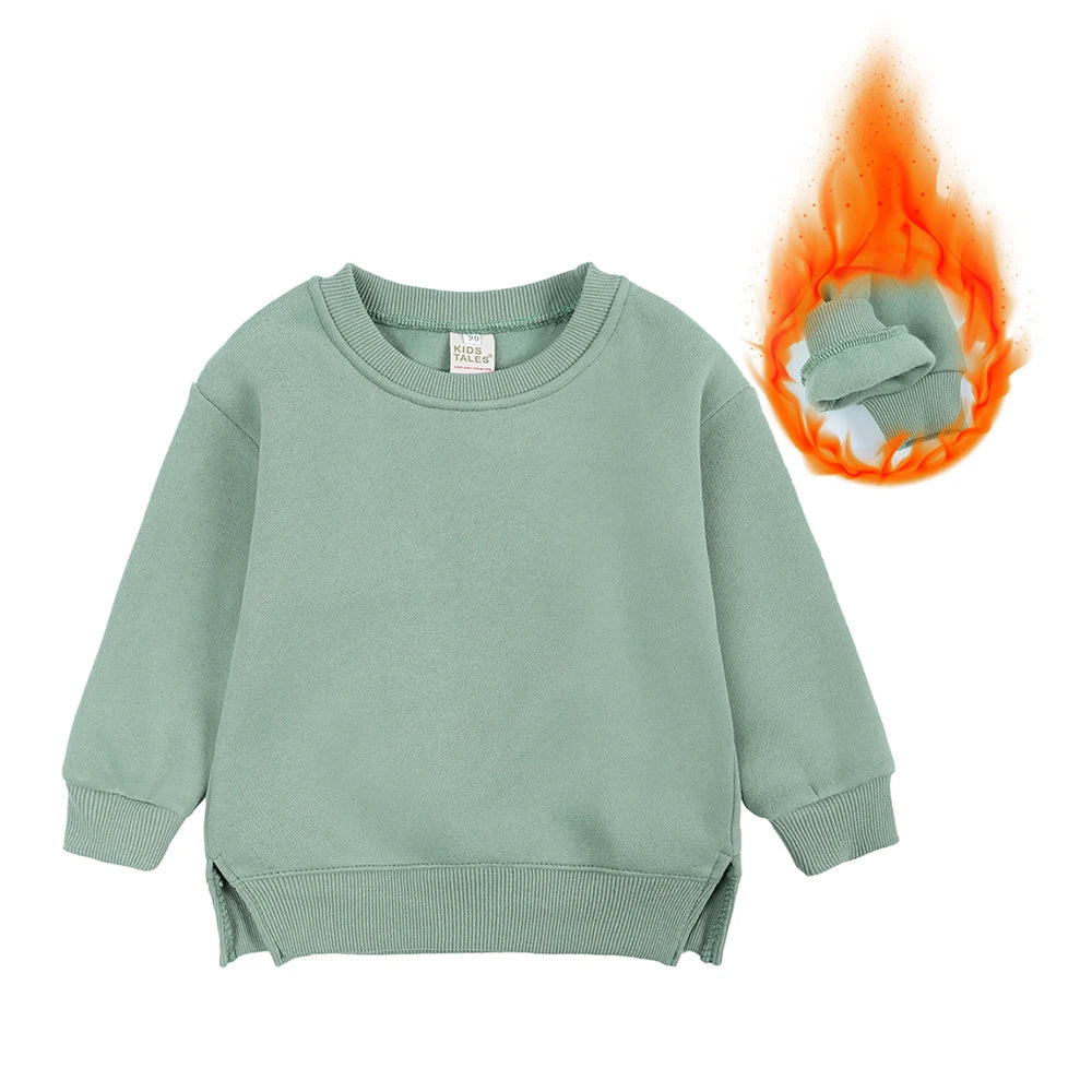 1-7T Kids Hoodies Winter Autumn Thicken Fleece Long Sleeve Sweatshirt Toddler Boy Girl Sweater Coat Children's Pullovers Clothes