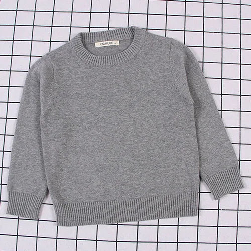 Autumn Winter Children Clothing Baby Girls Boys Thicken Plush Knitted Pullover Tops 1-8Yrs Kids Casual Loose Pullover Sweater