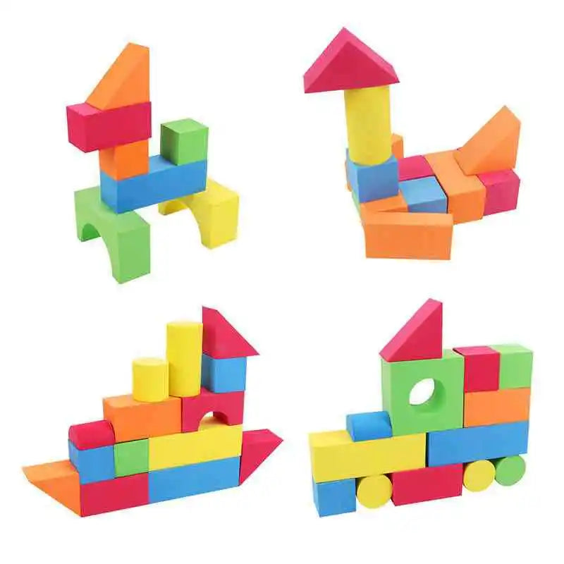 46pcs Soft EVA Building Blocks Large Educational STEM Toys for Preschool Kids Big Colorful Stackable Blocks Boy Girl Gifts