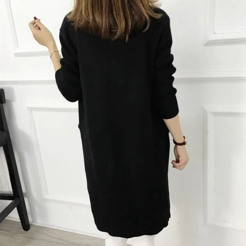 Autumn Winter Knitted Sweater Women Long Cardigan Korean Fashion Female Cardigans Long Sleeve Women Coat Jacket Ladies Outerwear