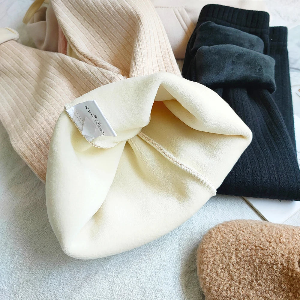 Kids Clothing Thicken Warm Cashmere Pants For Girls Autumn Winter Korean Childrens Plus Velvet Trousers Girls Legging