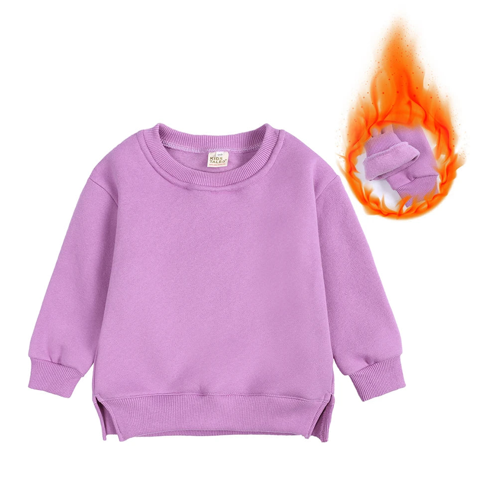 1-7T Kids Hoodies Winter Autumn Thicken Fleece Long Sleeve Sweatshirt Toddler Boy Girl Sweater Coat Children's Pullovers Clothes